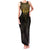 New Zealand Aotearoa Family Matching Tank Maxi Dress and Hawaiian Shirt Maori Manta Ray Moko Gold - Polynesian Pride