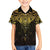 New Zealand Aotearoa Family Matching Tank Maxi Dress and Hawaiian Shirt Maori Manta Ray Moko Gold - Polynesian Pride