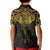 New Zealand Aotearoa Kid Polo Shirt Maori Manta Ray Moko Gold - Polynesian Pride