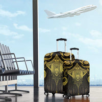 New Zealand Aotearoa Luggage Cover Maori Manta Ray Moko Gold - Polynesian Pride