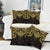 New Zealand Aotearoa Pillow Cover Maori Manta Ray Moko Gold - Polynesian Pride