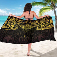 New Zealand Aotearoa Sarong Maori Manta Ray Moko Gold - Polynesian Pride