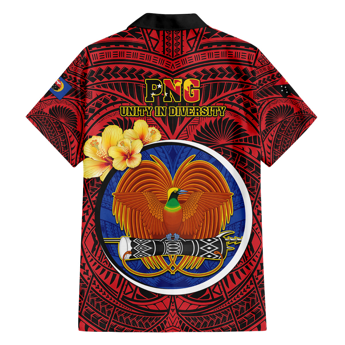 Papua New Guinea Gulf Province Family Matching Off Shoulder Maxi Dress and Hawaiian Shirt Mix Coat Of Arms Polynesian Pattern LT05 - Polynesian Pride
