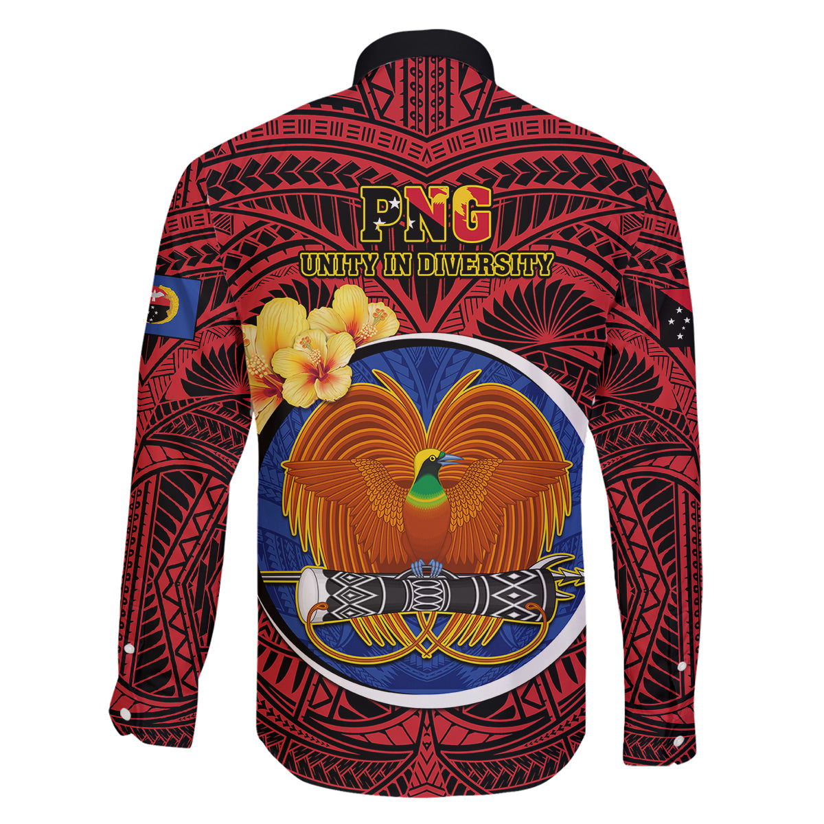 Papua New Guinea Gulf Province Family Matching Puletasi Dress and Hawaiian Shirt Mix Coat Of Arms Polynesian Pattern LT05 - Polynesian Pride