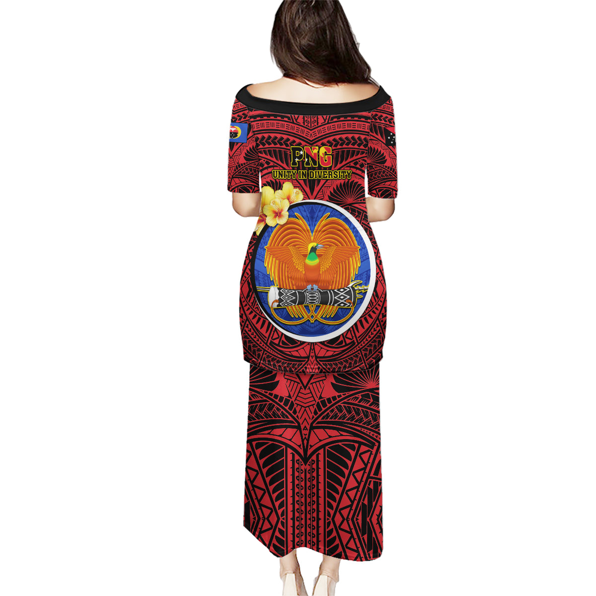 Papua New Guinea Gulf Province Family Matching Puletasi Dress and Hawaiian Shirt Mix Coat Of Arms Polynesian Pattern LT05 - Polynesian Pride