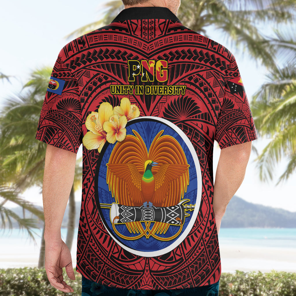 Papua New Guinea Gulf Province Hawaiian Shirt Mix Coat Of Arms Polynesian Pattern LT05 - Polynesian Pride