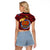 Papua New Guinea Gulf Province Raglan Cropped T Shirt Mix Coat Of Arms Polynesian Pattern LT05 - Polynesian Pride