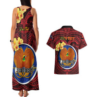 Personalized Papua New Guinea Gulf Province Couples Matching Tank Maxi Dress and Hawaiian Shirt Mix Coat Of Arms Polynesian Pattern LT05 - Polynesian Pride