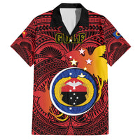 Personalized Papua New Guinea Gulf Province Family Matching Short Sleeve Bodycon Dress and Hawaiian Shirt Mix Coat Of Arms Polynesian Pattern LT05 Dad's Shirt - Short Sleeve Red - Polynesian Pride