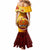 Papua New Guinea Western Province Mermaid Dress Mix Coat Of Arms Polynesian Pattern LT05 - Polynesian Pride