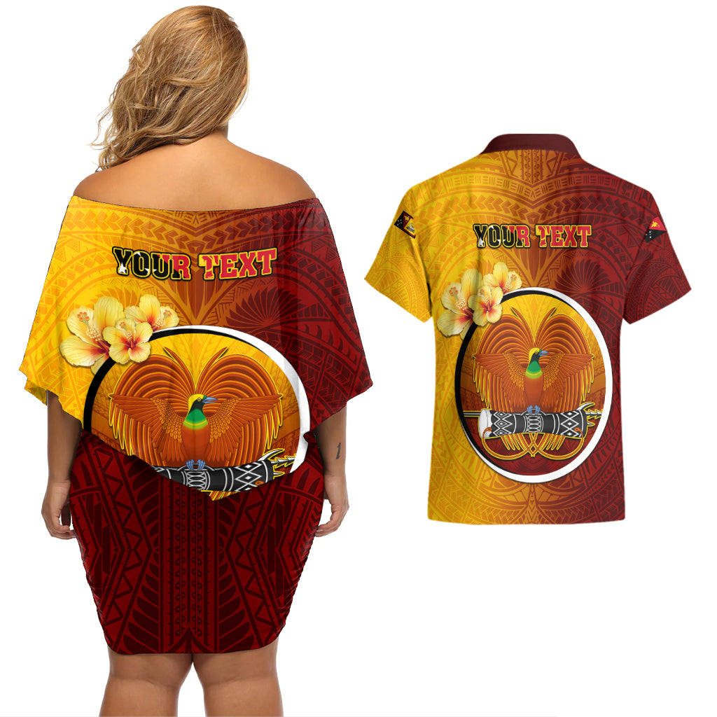 Personalized Papua New Guinea Western Province Couples Matching Off Shoulder Short Dress and Hawaiian Shirt Mix Coat Of Arms Polynesian Pattern LT05 - Polynesian Pride