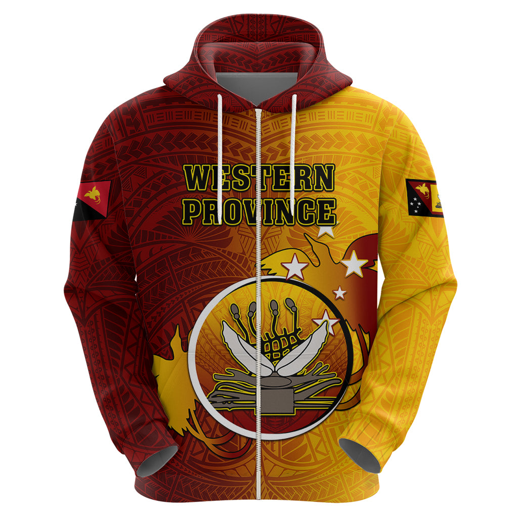 Personalized Papua New Guinea Western Province Hoodie Mix Coat Of Arms Polynesian Pattern LT05 - Polynesian Pride