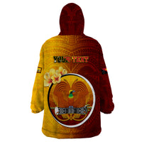 Personalized Papua New Guinea Western Province Wearable Blanket Hoodie Mix Coat Of Arms Polynesian Pattern LT05 - Polynesian Pride