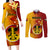 Papua New Guinea Madang Province Couples Matching Long Sleeve Bodycon Dress and Long Sleeve Button Shirts Mix Coat Of Arms Polynesian Pattern LT05 Yellow - Polynesian Pride