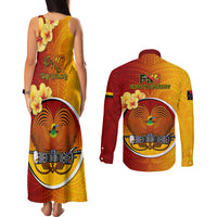 Papua New Guinea Madang Province Couples Matching Tank Maxi Dress and Long Sleeve Button Shirts Mix Coat Of Arms Polynesian Pattern LT05 - Polynesian Pride