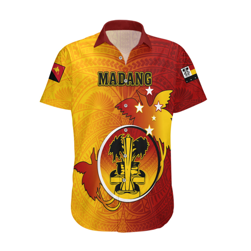 Papua New Guinea Madang Province Hawaiian Shirt Mix Coat Of Arms Polynesian Pattern LT05 Yellow - Polynesian Pride