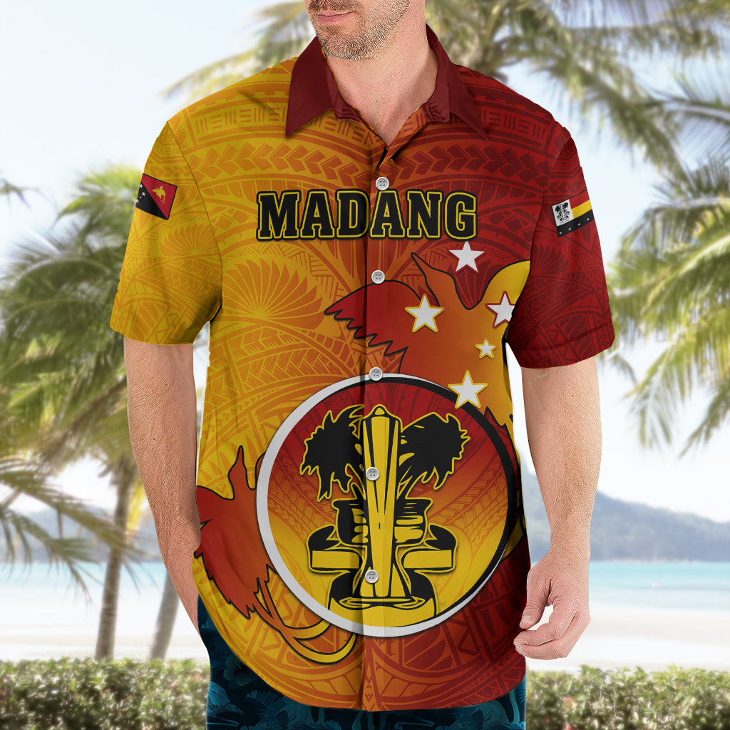 Papua New Guinea Madang Province Hawaiian Shirt Mix Coat Of Arms Polynesian Pattern LT05 - Polynesian Pride