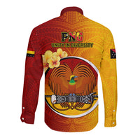 Papua New Guinea Madang Province Long Sleeve Button Shirt Mix Coat Of Arms Polynesian Pattern LT05 - Polynesian Pride