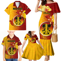 Personalized Papua New Guinea Madang Province Family Matching Mermaid Dress and Hawaiian Shirt Mix Coat Of Arms Polynesian Pattern LT05 - Polynesian Pride