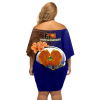 Papua New Guinea Manus Province Family Matching Off Shoulder Short Dress and Hawaiian Shirt Mix Coat Of Arms Polynesian Pattern LT05 - Polynesian Pride