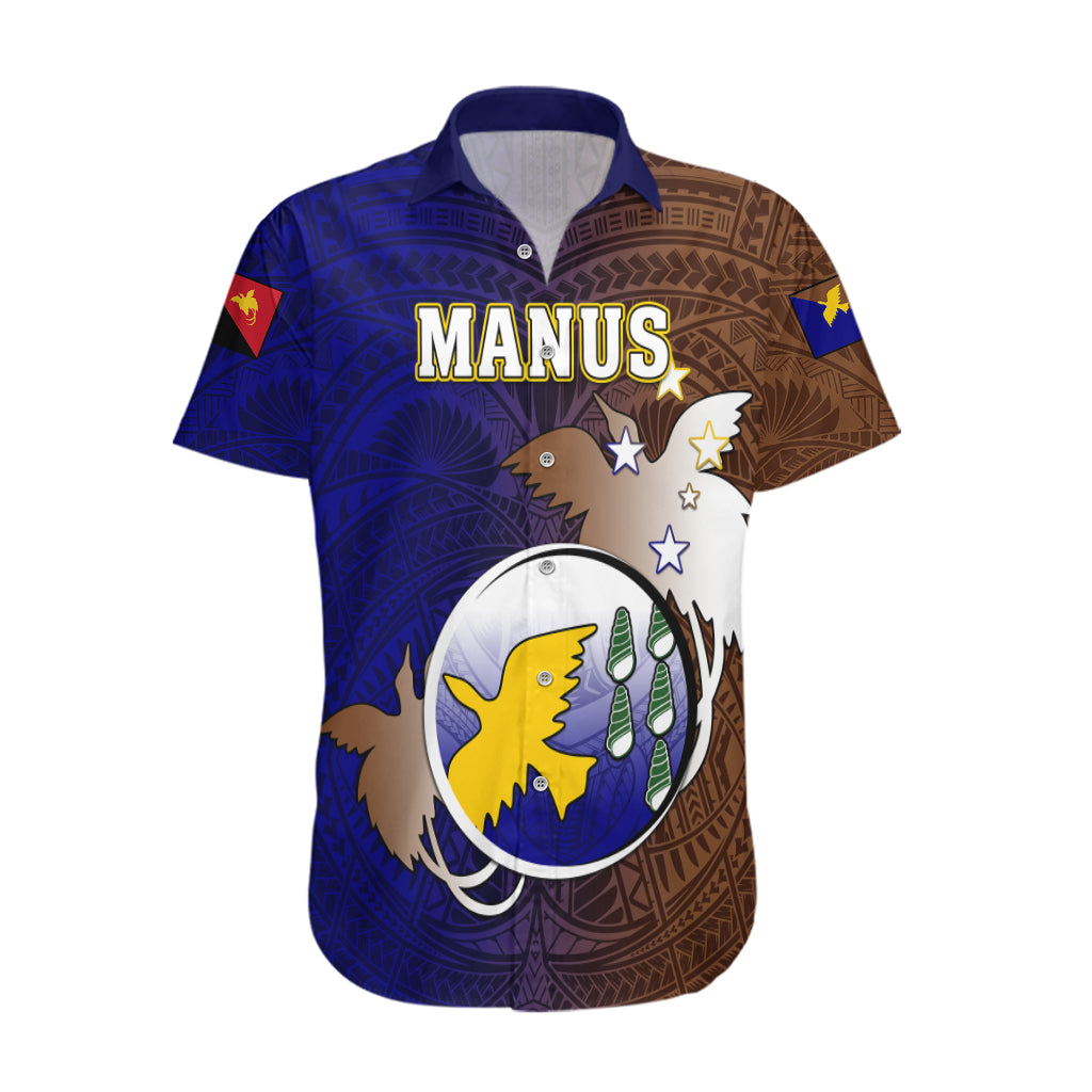 Papua New Guinea Manus Province Hawaiian Shirt Mix Coat Of Arms Polynesian Pattern LT05 Brown - Polynesian Pride