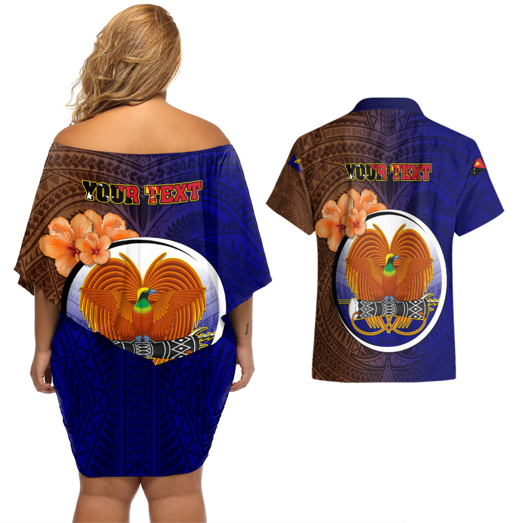 Personalized Papua New Guinea Manus Province Couples Matching Off Shoulder Short Dress and Hawaiian Shirt Mix Coat Of Arms Polynesian Pattern LT05 - Polynesian Pride