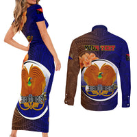 Personalized Papua New Guinea Manus Province Couples Matching Short Sleeve Bodycon Dress and Long Sleeve Button Shirts Mix Coat Of Arms Polynesian Pattern LT05 - Polynesian Pride