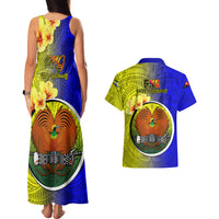 Papua New Guinea Morobe Province Couples Matching Tank Maxi Dress and Hawaiian Shirt Mix Coat Of Arms Polynesian Pattern LT05 - Polynesian Pride
