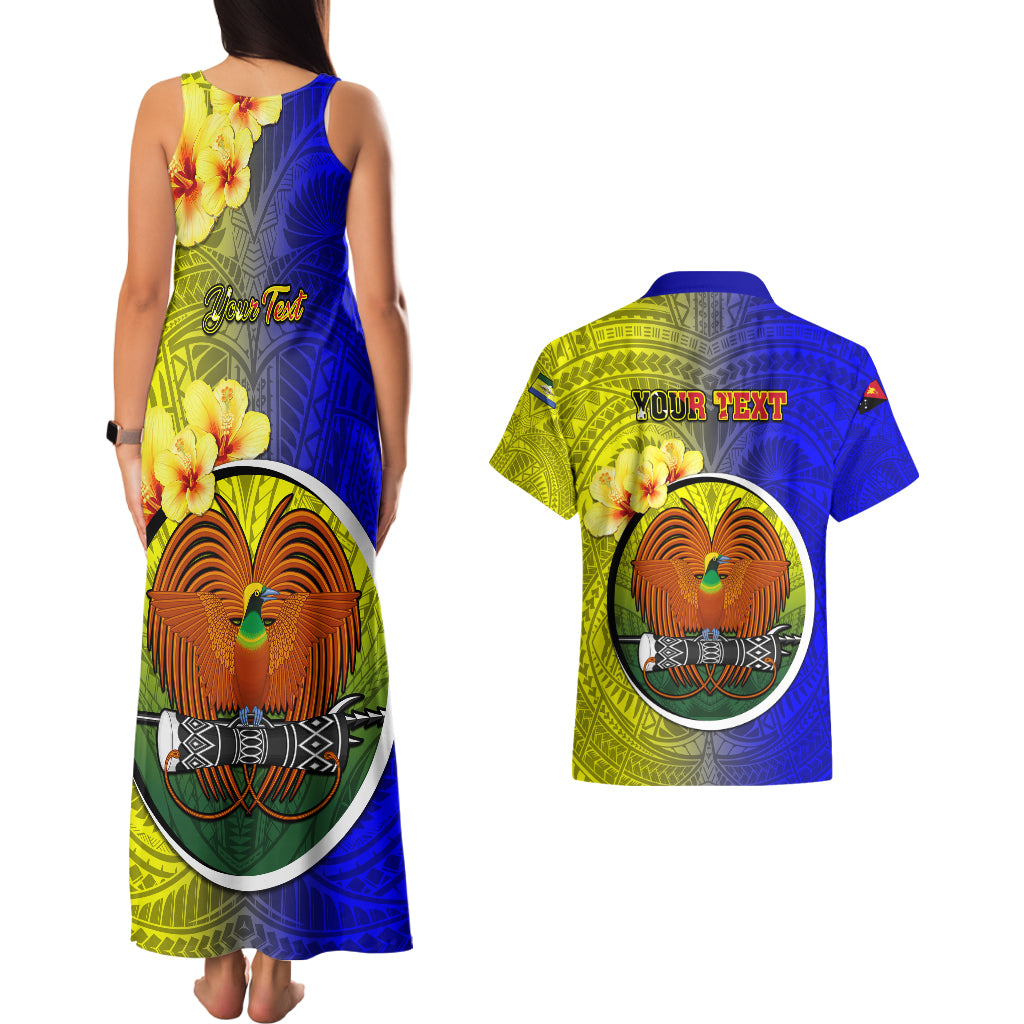 Personalized Papua New Guinea Morobe Province Couples Matching Tank Maxi Dress and Hawaiian Shirt Mix Coat Of Arms Polynesian Pattern LT05 - Polynesian Pride