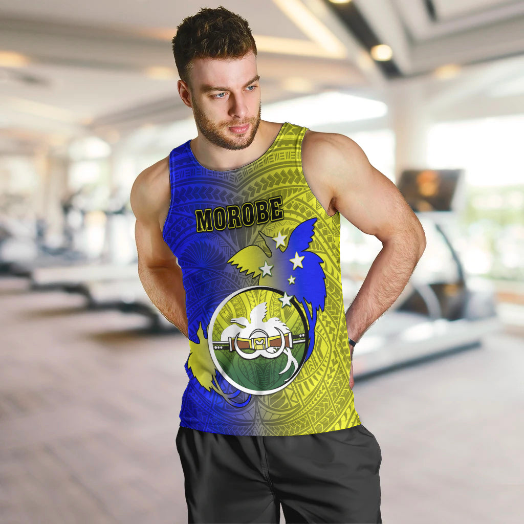 Personalized Papua New Guinea Morobe Province Men Tank Top Mix Coat Of Arms Polynesian Pattern LT05 - Polynesian Pride