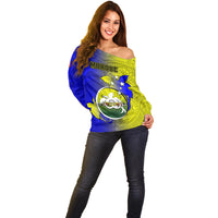 Personalized Papua New Guinea Morobe Province Off Shoulder Sweater Mix Coat Of Arms Polynesian Pattern LT05 - Polynesian Pride