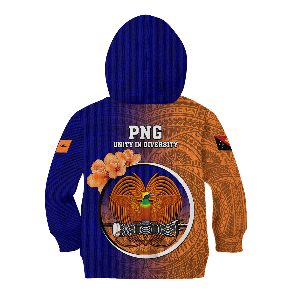 Papua New Guinea New Ireland Province Kid Hoodie Mix Coat Of Arms Polynesian Pattern LT05 - Polynesian Pride