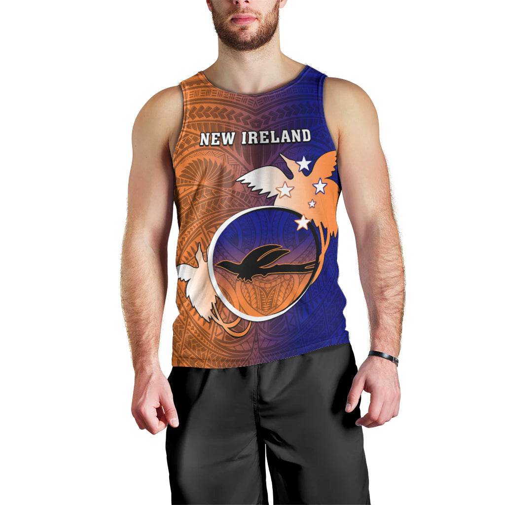Papua New Guinea New Ireland Province Men Tank Top Mix Coat Of Arms Polynesian Pattern LT05 - Polynesian Pride