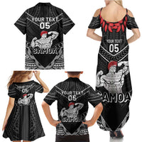 Custom Samoa Wrestling Family Matching Summer Maxi Dress and Hawaiian Shirt Samoan Wrestler Ulafala Style