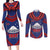 Personalised FAST Party Samoa Couples Matching Long Sleeve Bodycon Dress and Long Sleeve Button Shirt Samoan Coat Of Arms Ulafala Style