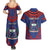 Personalised FAST Party Samoa Couples Matching Summer Maxi Dress and Hawaiian Shirt Samoan Coat Of Arms Ulafala Style