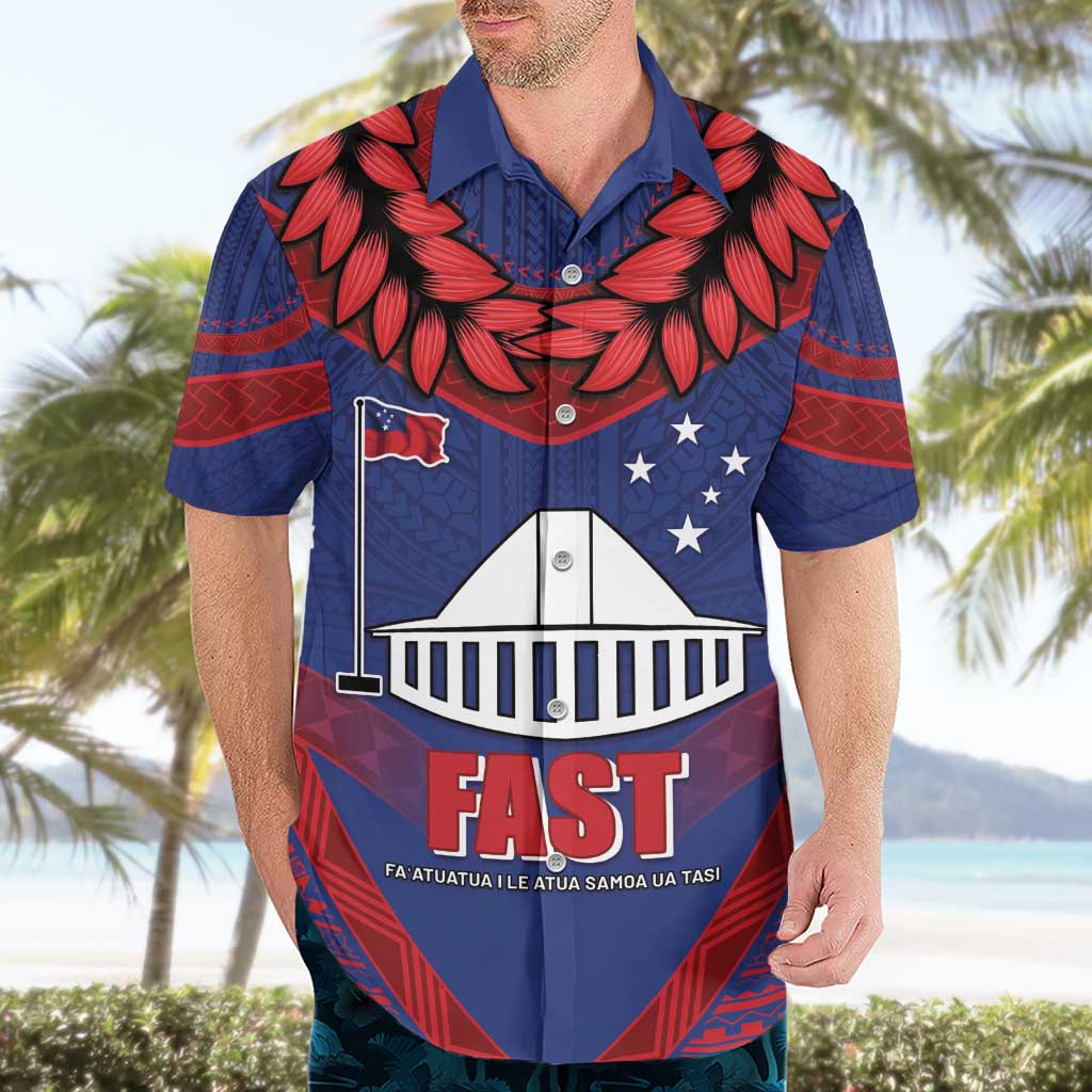 Personalised FAST Party Samoa Hawaiian Shirt Samoan Coat Of Arms Ulafala Style