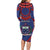 Personalised FAST Party Samoa Long Sleeve Bodycon Dress Samoan Coat Of Arms Ulafala Style