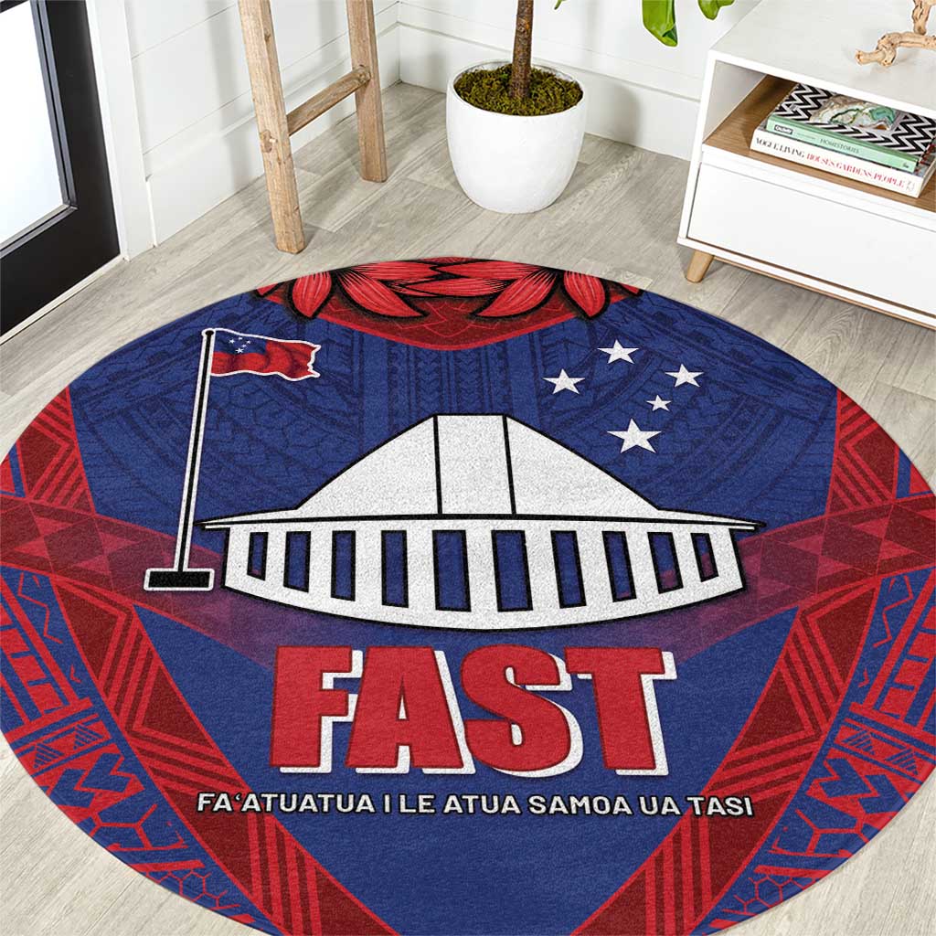 FAST Party Samoa Round Carpet Samoan Coat Of Arms Ulafala Style