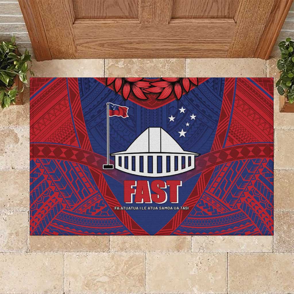 FAST Party Samoa Rubber Doormat Samoan Coat Of Arms Ulafala Style