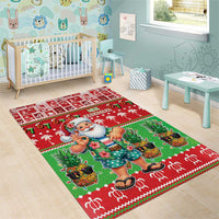 Mele Kalikimaka Hawaii Christmas Area Rug Funny Santa 67 Gen Alpha Slang - Polynesian Pride