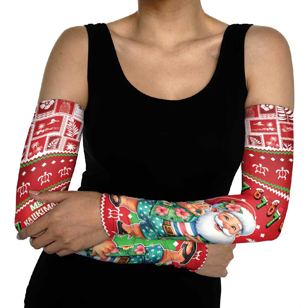 Mele Kalikimaka Hawaii Christmas Arm Sleeves Funny Santa 67 Gen Alpha Slang - Polynesian Pride