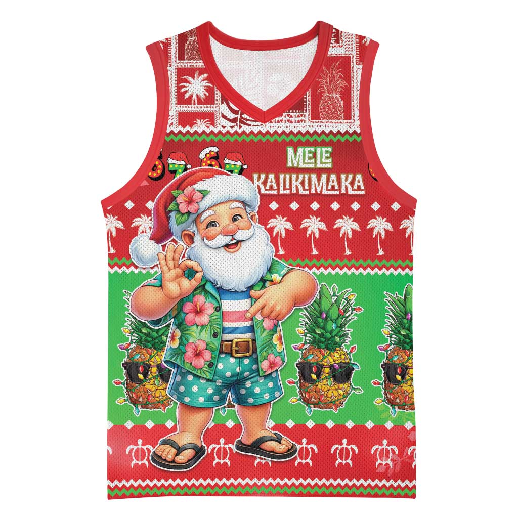 Mele Kalikimaka Hawaii Christmas Basketball Jersey Funny Santa 67 Gen Alpha Slang - Polynesian Pride