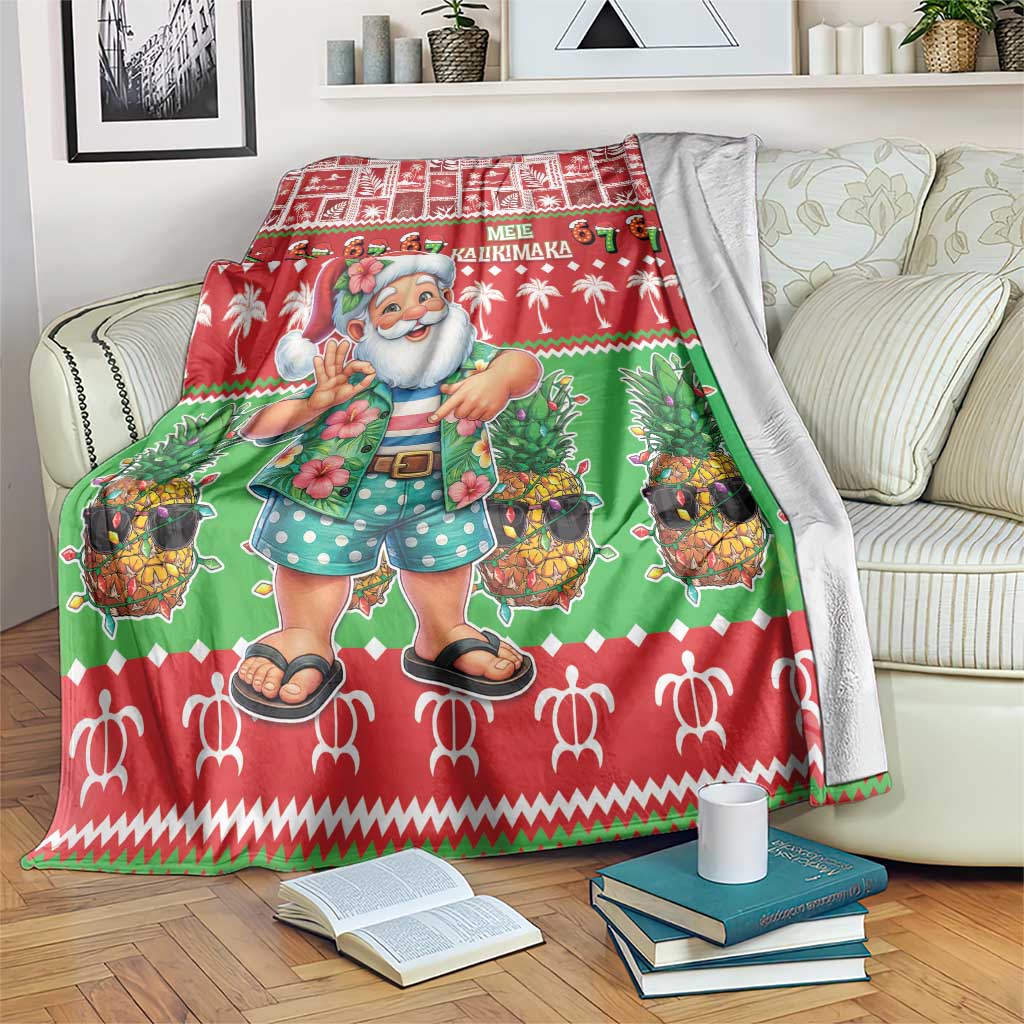 Mele Kalikimaka Hawaii Christmas Blanket Funny Santa 67 Gen Alpha Slang - Polynesian Pride