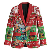 Mele Kalikimaka Hawaii Christmas Blazer Funny Santa 67 Gen Alpha Slang - Polynesian Pride
