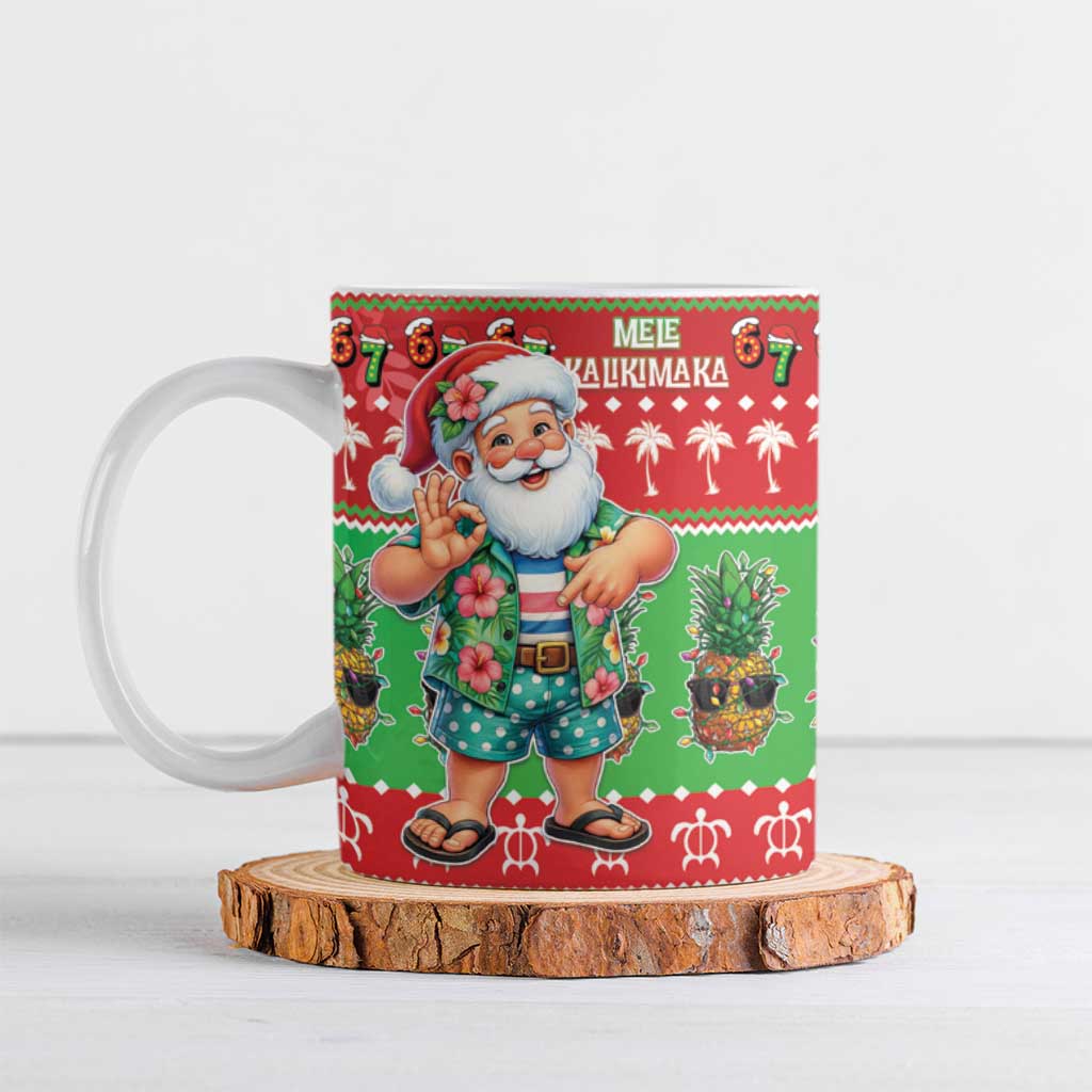 Mele Kalikimaka Hawaii Christmas Ceramic Mug Funny Santa 67 Gen Alpha Slang - Polynesian Pride