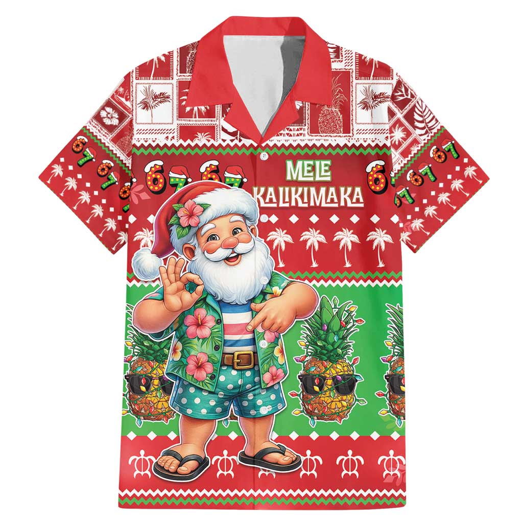 Mele Kalikimaka Hawaii Christmas Family Matching Mermaid Dress and Hawaiian Shirt Funny Santa 67 Gen Alpha Slang - Polynesian Pride