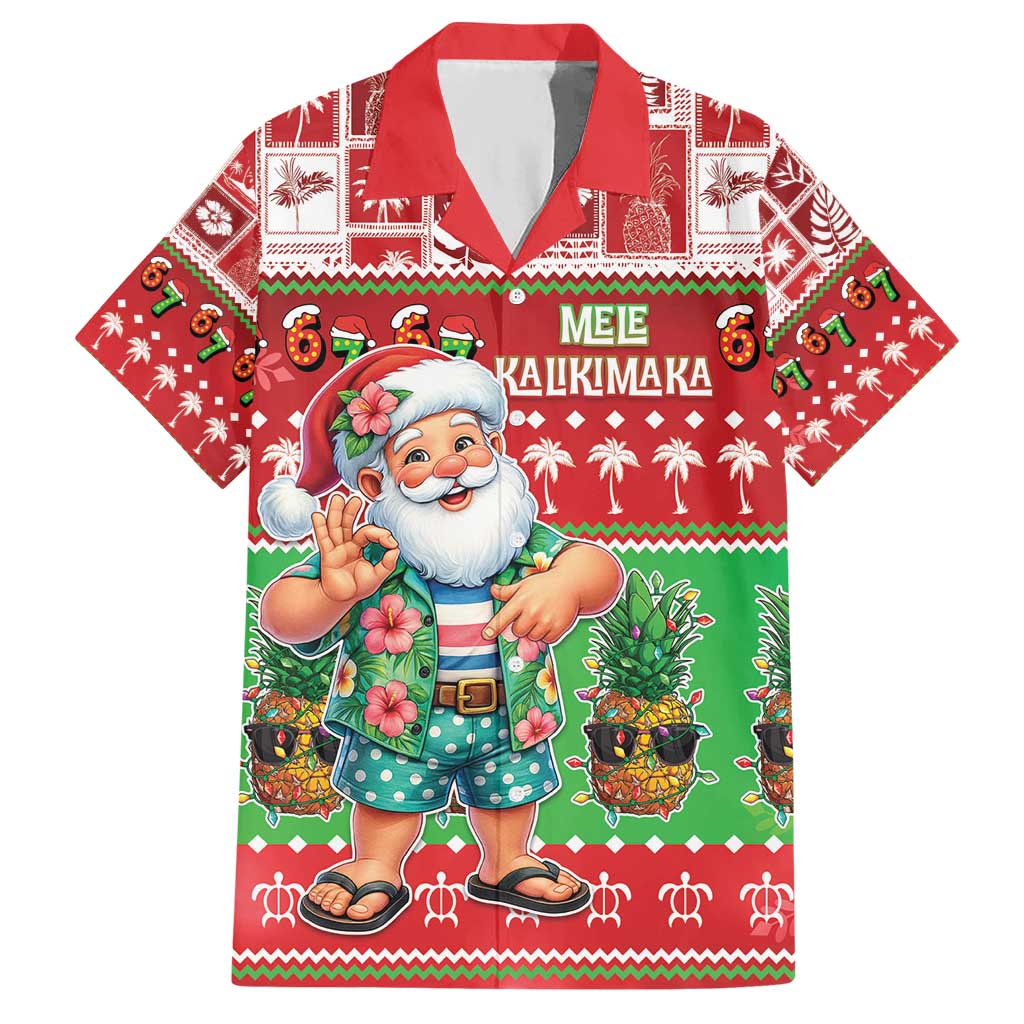 Mele Kalikimaka Hawaii Christmas Hawaiian Shirt Funny Santa 67 Gen Alpha Slang - Polynesian Pride