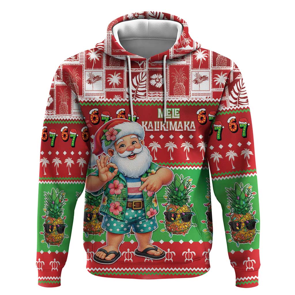 Mele Kalikimaka Hawaii Christmas Hoodie Funny Santa 67 Gen Alpha Slang - Polynesian Pride