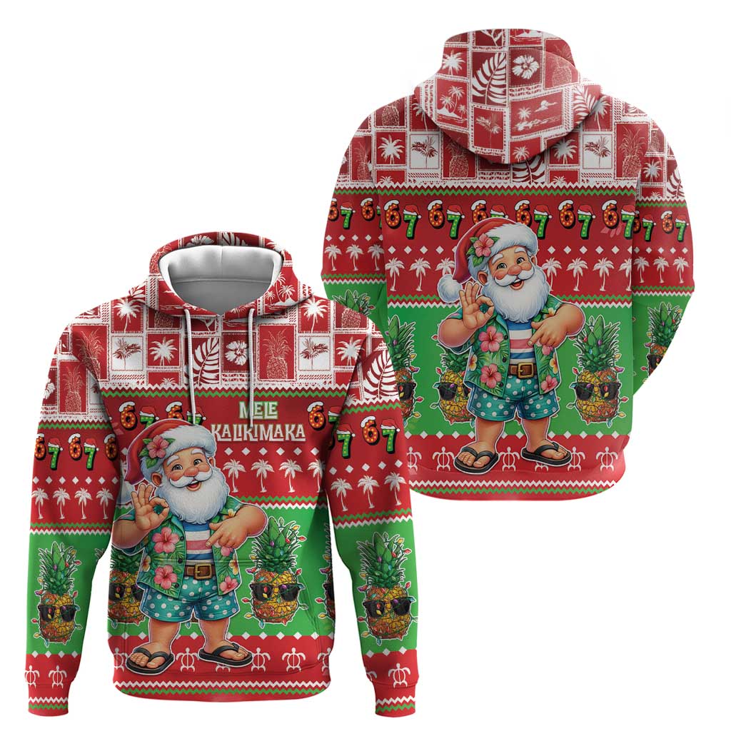 Mele Kalikimaka Hawaii Christmas Hoodie Funny Santa 67 Gen Alpha Slang - Polynesian Pride